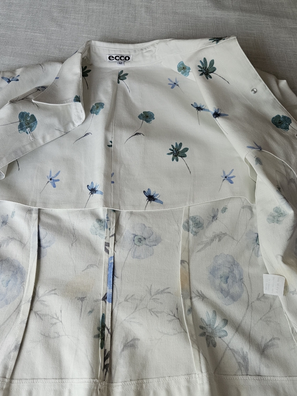 "Vintage ECCO Floral 2 Piece Pants Suit Set Size 12 NWT - Picture 7 of 16
